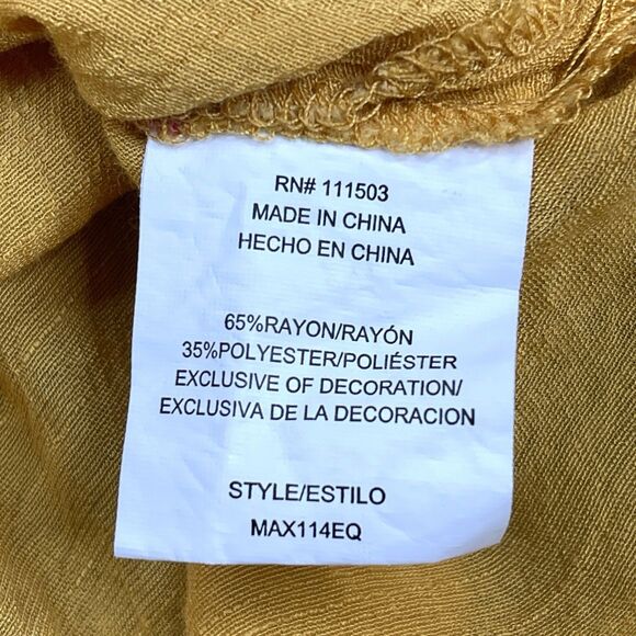 Anthropologie Fig And Flower Top Size XL Embroidered Boho Roll Tab Sleeve Tunic - Picture 10 of 11